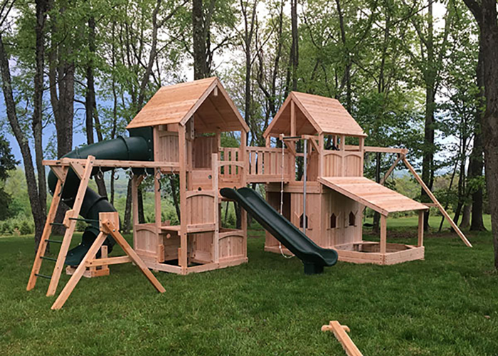 Canterbury swing set connected with bridge in Fredonm NJ