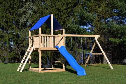Cedar Swing Set with Trapeze