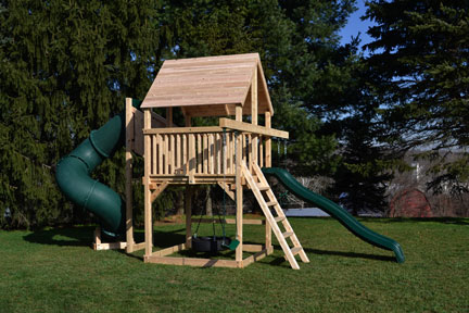 Swing Set with Twist Slide