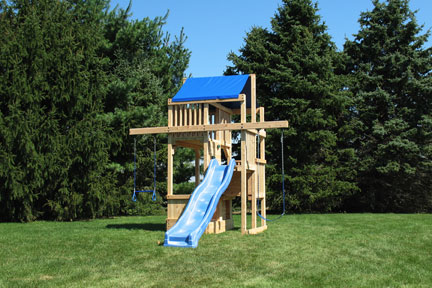 Quad Swing Set Space Saver