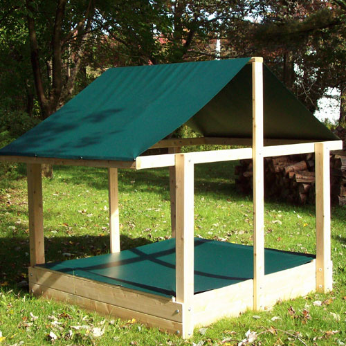 Sandbox Cedar Sandbox with Shade Roof