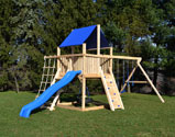 Swing Set with Rock Wall
