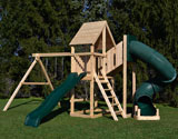 Swing Set with Wood Roof