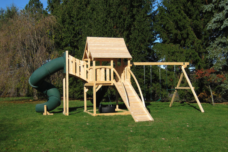 Swing Set with tube slide