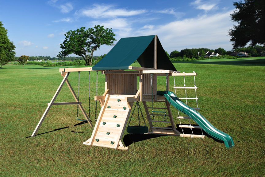 Swing Set Rock Wall