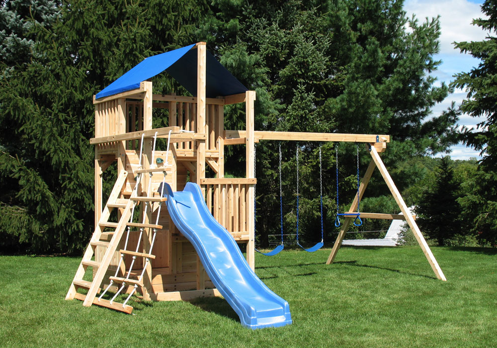 Cedar Swing Sets The Quad Climber Play Set