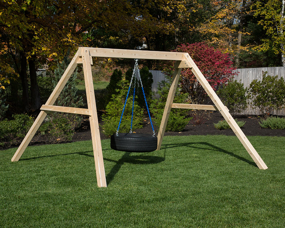 Free standing tire swing.