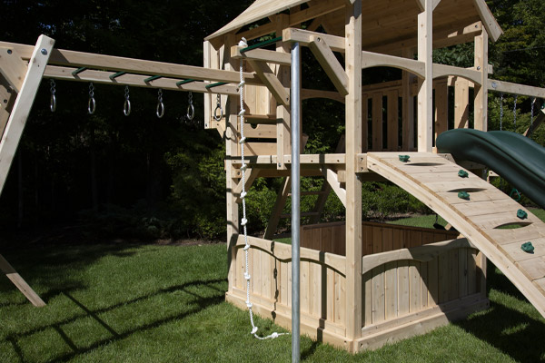 Wooden swing set options.