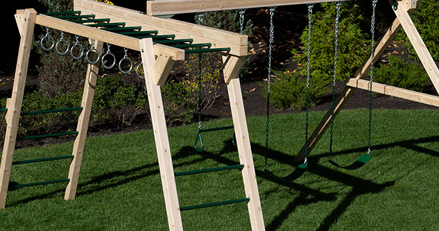 Close up of Triumph's cedar Sand Box.