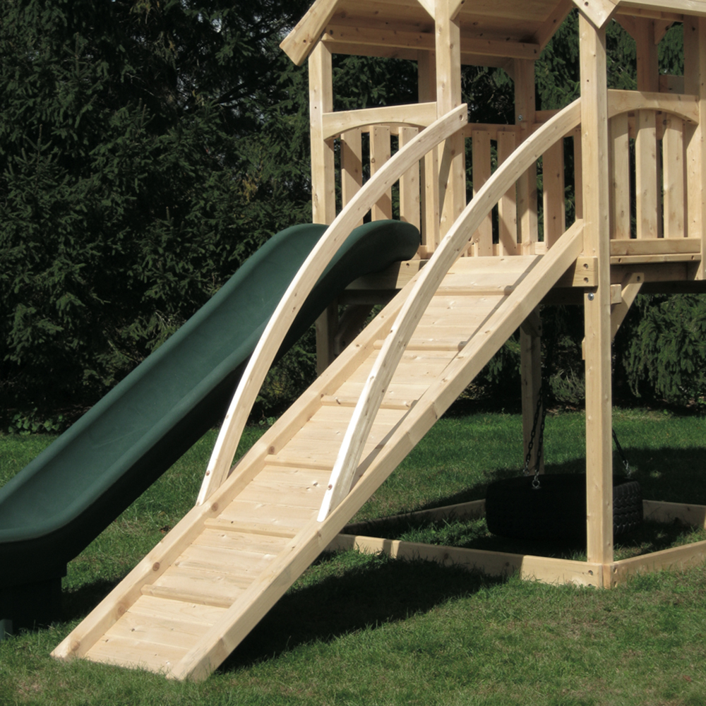 Swing set arched rail ramp.