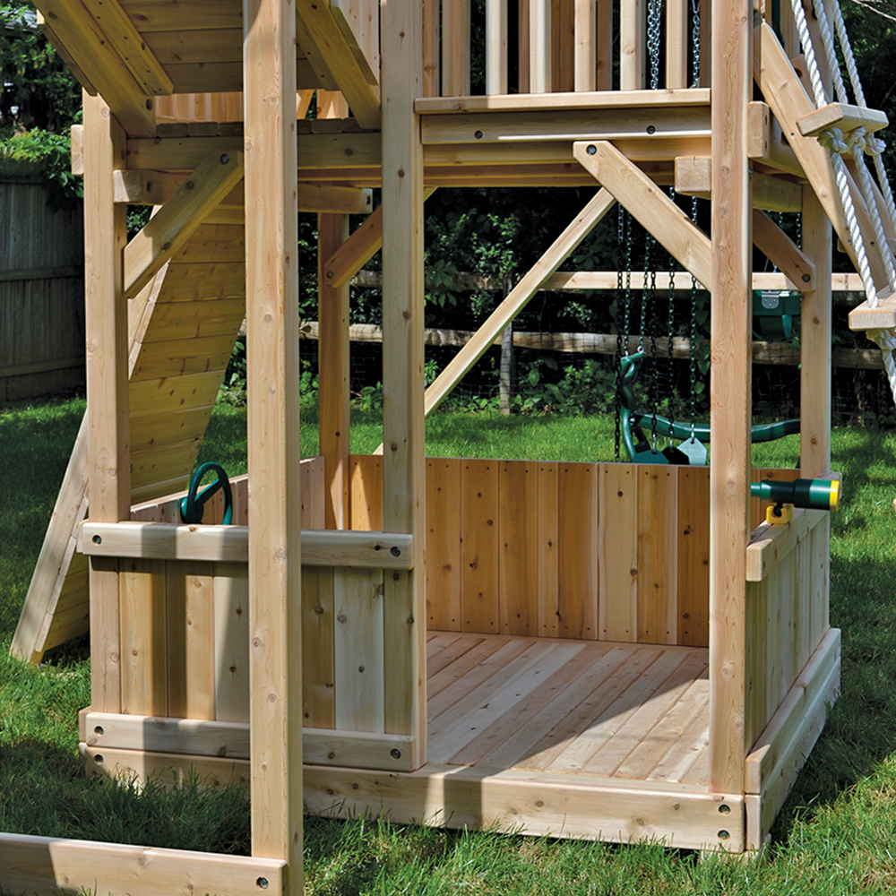 Lower floors and walls under the play fort.