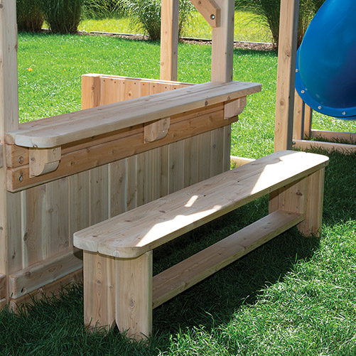Cedar play bench and counter.