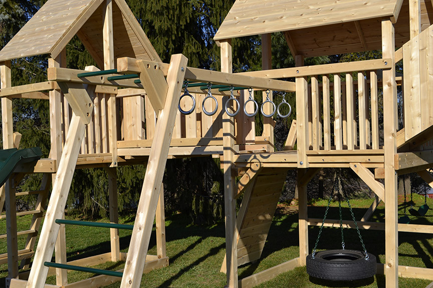 Wooden swing set options.