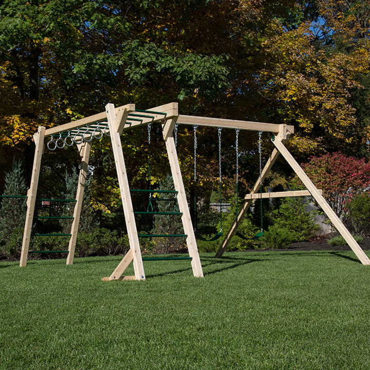 Free Standing Swing Set, Monkey Bars & Turning Bar