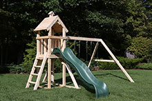 Small cedar swing set with 3 swings. 