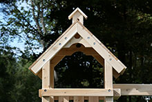 Wooden playset wood roof.
