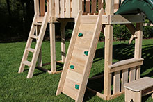 Wooden swing set lemonade stand.