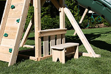 Wooden swing set lemonade stand.