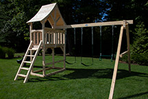 Triumph Play System's Havendale with arched wood roof and slide.